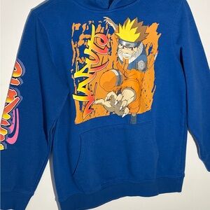 Naruto Graphic Hoodie in Royal Blue and Orange Y Large